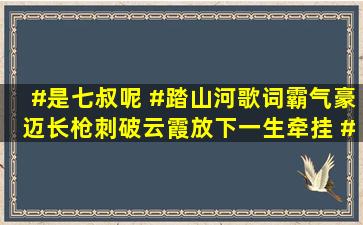 #是七叔呢《 #踏山河》歌词霸气豪迈,长枪刺破云霞,放下一生牵挂 #...