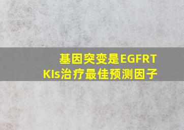 ()基因突变是EGFRTKIs治疗最佳预测因子。