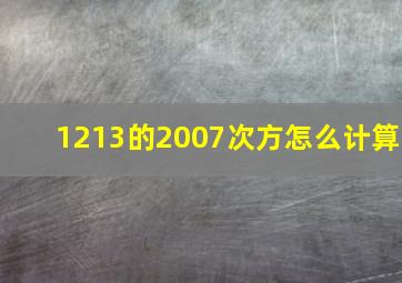 (1213)的2007次方怎么计算