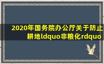 (2020年)国务院办公厅关于防止耕地“非粮化”稳定粮食生产的意见...