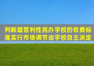 (判断题)营利性民办学校的收费标准,实行市场调节,由学校自主决定。