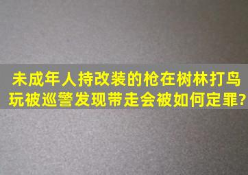 (未成年人)持改装的枪在树林打鸟玩,被巡警发现带走,会被如何定罪?