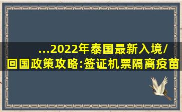 ...2022年泰国最新入境/回国政策攻略:签证、机票、隔离,疫苗证明、核...