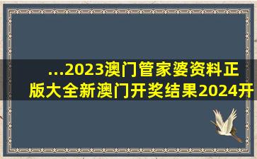 ...2023澳门管家婆资料正版大全,新澳门开奖结果2024开奖记录,2023...