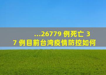 ...26779 例,死亡 37 例,目前台湾疫情防控如何 