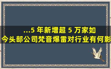 ...5 年新增超 5 万家,如今头部公司梵音爆雷,对行业有何影响