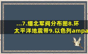 ...7.缅北军阀分布图8.环太平洋地震带9.以色列&巴勒斯坦 