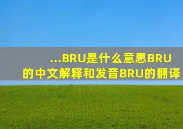 ...BRU是什么意思BRU的中文解释和发音BRU的翻译
