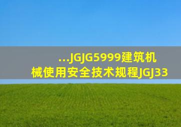 ...JGJG5999《建筑机械使用安全技术规程》JGJ33