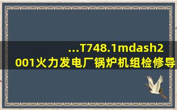 ...T748.1—2001《火力发电厂锅炉机组检修导则第2部分:锅炉本体检修...