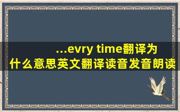 ...evry time翻译为 什么意思,英文翻译,读音,发音,朗读,中文怎么...