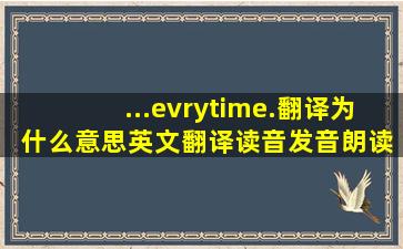 ...evrytime.翻译为 什么意思,英文翻译,读音,发音,朗读,中文怎么...