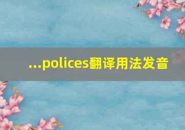 ...polices翻译用法发音