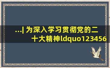 ...| 为深入学习贯彻党的二十大精神,“123456”党建工作体系...