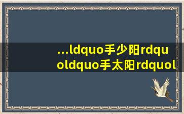 ...“手少阳”“手太阳”“足少阳”“足厥阴”“足少阴”“手厥阴...