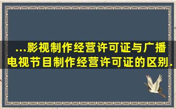 ...《影视制作经营许可证》与《广播电视节目制作经营许可证》的区别...