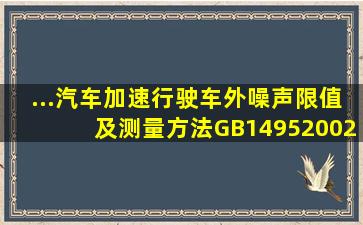 ...《汽车加速行驶车外噪声限值及测量方法》(GB14952002)中,车外...