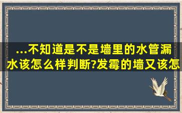 ...不知道是不是墙里的水管漏水,该怎么样判断?发霉的墙又该怎么样...