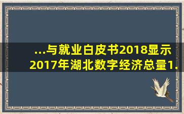 ...与就业白皮书(2018)》)显示,2017年湖北数字经济总量1.21万亿元...