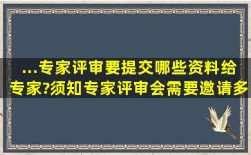 ...专家评审要提交哪些资料给专家?须知专家评审会需要邀请多少名专家?