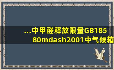 ...中甲醛释放限量》(GB18580—2001)中气候箱法测定甲醛释放量时...