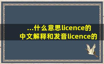 ...什么意思licence的中文解释和发音licence的翻译