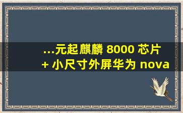 ...元起,麒麟 8000 芯片 + 小尺寸外屏,华为 nova Flip 折叠屏手机...