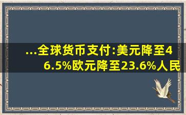 ...全球货币支付:美元降至46.5%,欧元降至23.6%,人民币呢|中俄贸易|日 ...