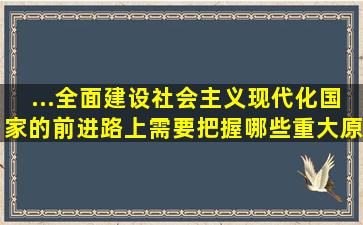 ...全面建设社会主义现代化国家的前进路上需要把握哪些重大原则