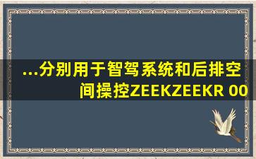 ...分别用于智驾系统和后排空间操控。ZEEKZEEKR 009社区