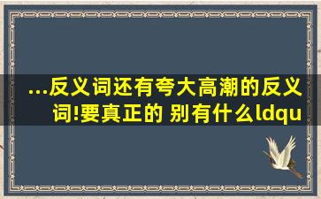 ...反义词还有夸大、高潮的反义词!要真正的 别有什么“分裂”啊有分!oo