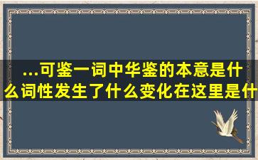 ...可鉴一词中华鉴的本意是什么(词性发生了什么变化(在这里是什么意思