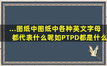 ...图纸中,图纸中各种英文字母都代表什么呢,如PT,PD都是什么意思呢。