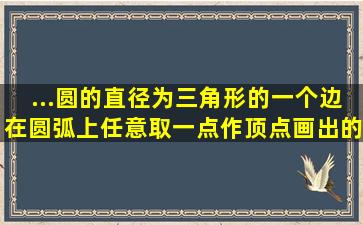 ...圆的直径为三角形的一个边在圆弧上任意取一点作顶点画出的三角形...