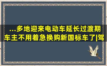 ...多地迎来电动车延长过渡期,车主不用着急换购新国标车了|驾照|超 ...