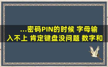 ...密码PIN的时候 字母输入不上 肯定键盘没问题 数字和符号键都能输 ...