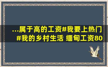 ...属于高的工资#我要上热门 #我的乡村生活 ,缅甸工资8000