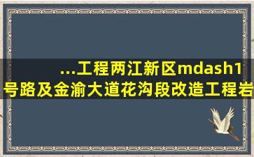 ...工程(两江新区)—1号路及金渝大道花沟段改造工程岩土工程勘察...