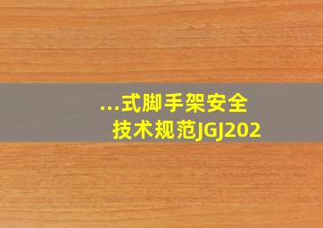 ...式脚手架安全技术规范》(JGJ202