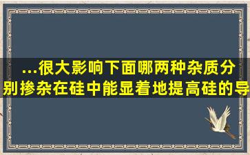 ...很大影响,下面哪两种杂质分别掺杂在硅中能显着地提高硅的导电性能( )