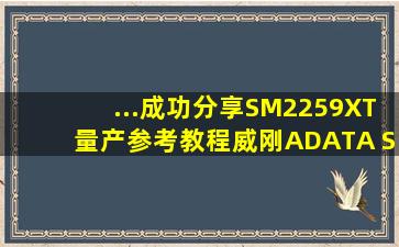 ...成功分享,SM2259XT量产参考教程,威刚ADATA SP580开卡 