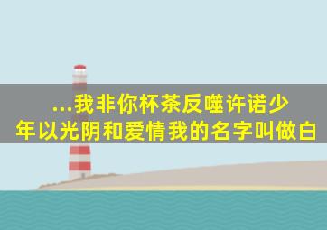 ...我非你杯茶》,《反噬》,《许诺少年以光阴和爱情》,《我的名字叫做白