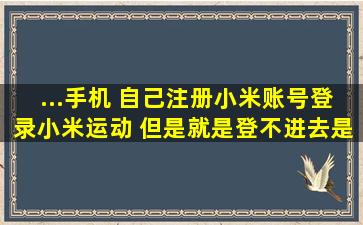 ...手机 自己注册小米账号登录小米运动 但是就是登不进去是怎么回事?