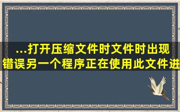 ...打开压缩文件时文件时出现错误,另一个程序正在使用此文件,进程无法...