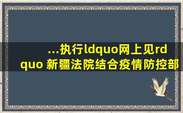 ...执行“网上见” 新疆法院结合疫情防控部署在线诉讼服务工作