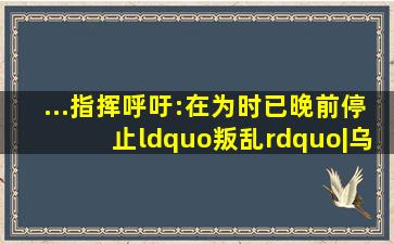 ...指挥呼吁:在为时已晚前停止“叛乱”|乌克兰|俄罗斯|莫斯科