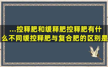 ...控释肥和缓释肥、控释肥有什么不同(缓控释肥与复合肥的区别是什么(