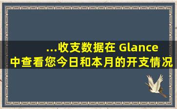 ...收支数据。在 Glance 中查看您今日和本月的开支情况。 #记账app 