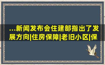 ...新闻发布会,住建部指出了发展方向|住房保障|老旧小区|保障性住房...