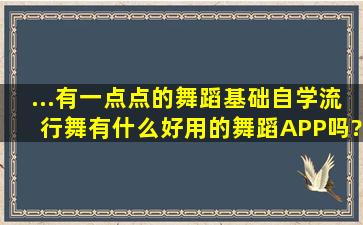 ...有一点点的舞蹈基础,自学流行舞,有什么好用的舞蹈APP吗?最好有视频